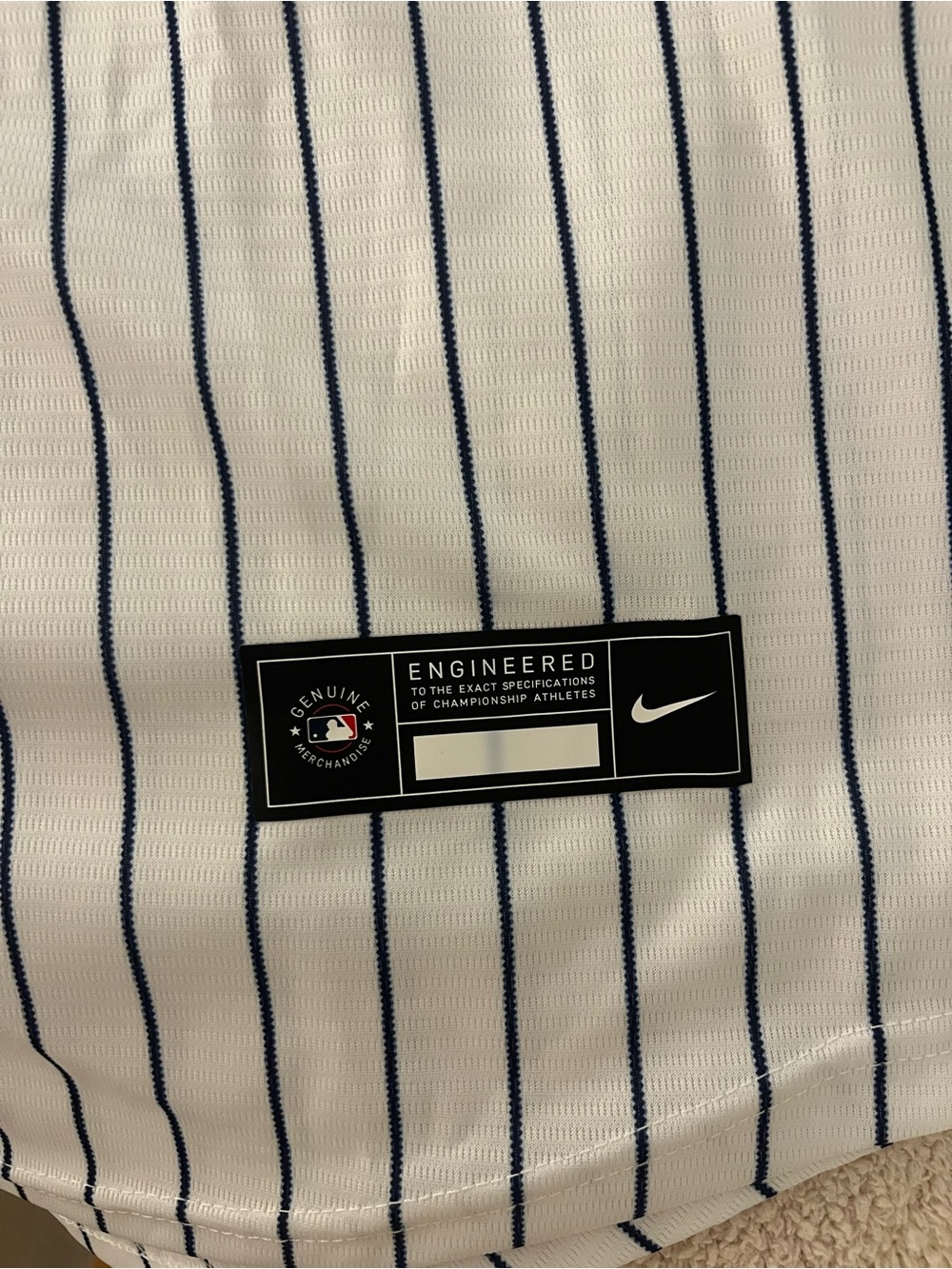 Genuine Merchandise White Jersey with Navy Pinstripes - Picture 4 of 4